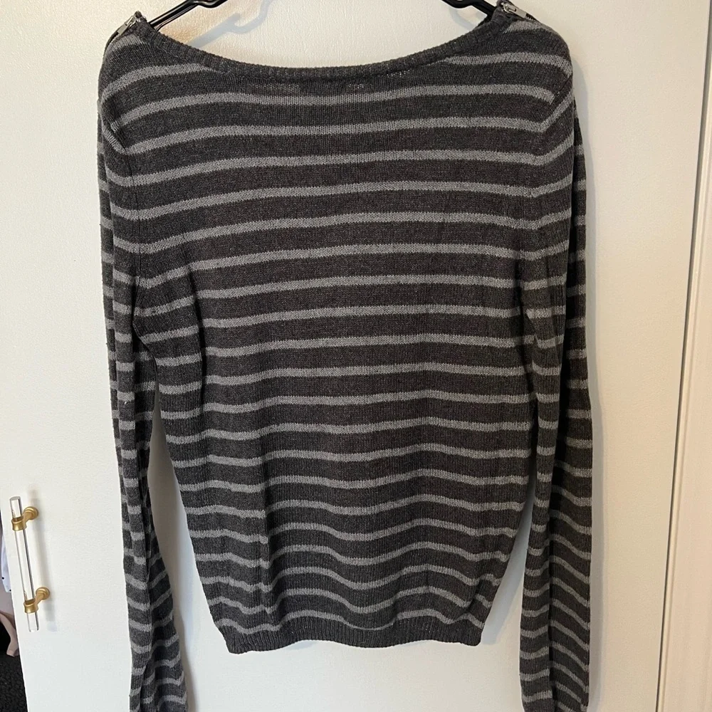 Gap Striped Knit Sweater with Zippers, M